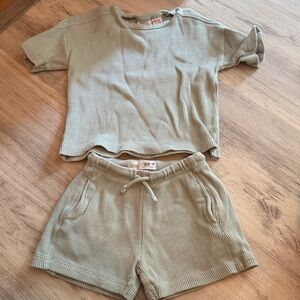 Zara Kids Mint Waffle Knit Outfit